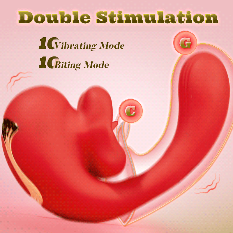 Acmejoy - Tongue Licking Vibrator with 10 Biting Clitoral Stimulators