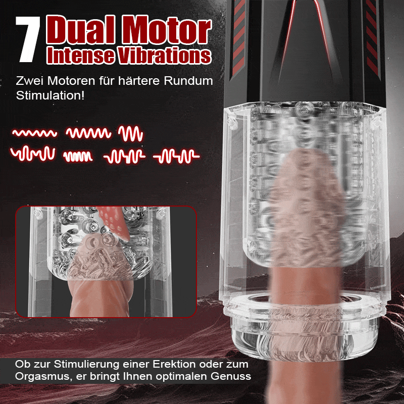 Mars - Oral Dominator 7 vibrierend 7 dehnend 7 rotierend Doppelmotor 4-in-1 Masturbateur 