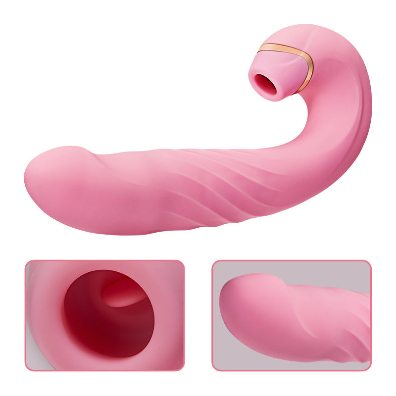 Weiblicher rosa Vibrator für Paare 10 Saugen Vibrieren 3 Stöße 
