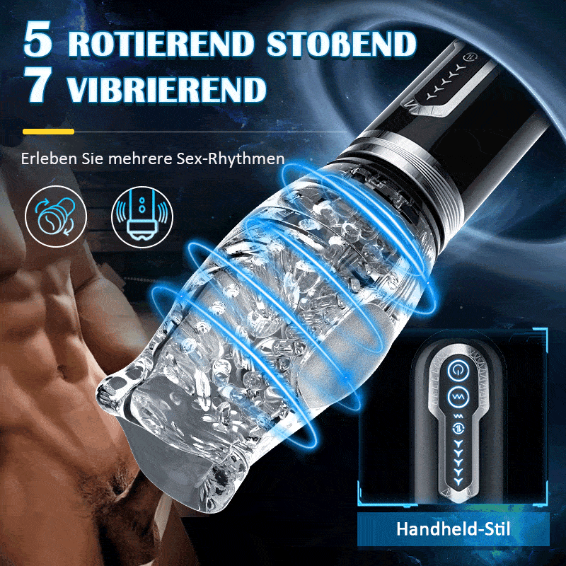 TORNADO 3.0 Version 7 Vibrierender 5 Rotierender Stoß-Blowjob-Masturbateur 