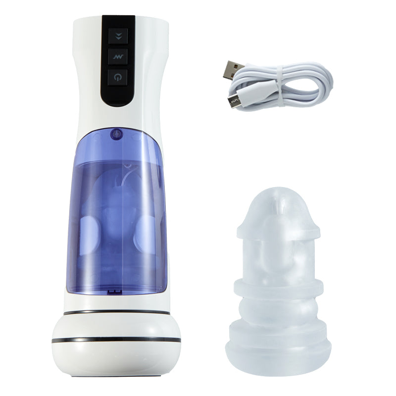 Cosmic Warrior 2 7 Frequenzen vibrieren beheizte einziehbare Masturbationstasse 