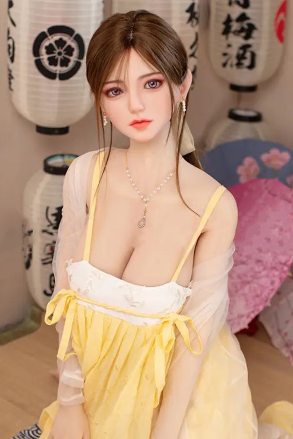 160cm/5ft3 D-cup Chinese Silicone Head Sex Doll - Wennie