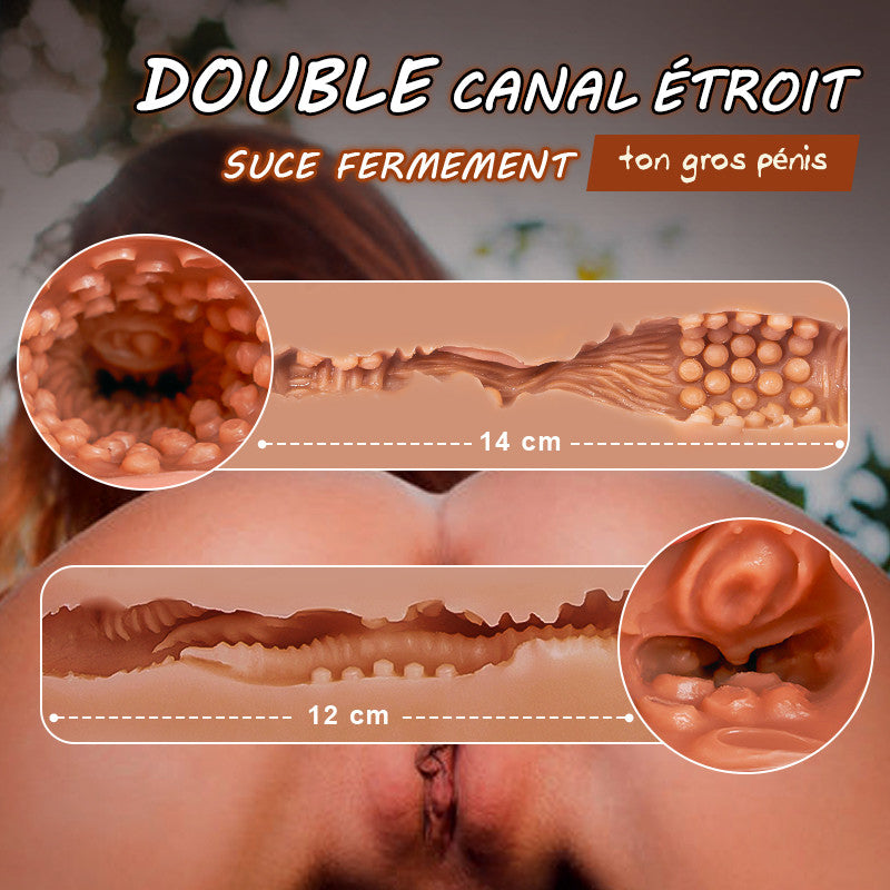 Braun Realistischer Masturbator 3D-Struktur 2 Liebestunnel Muschi