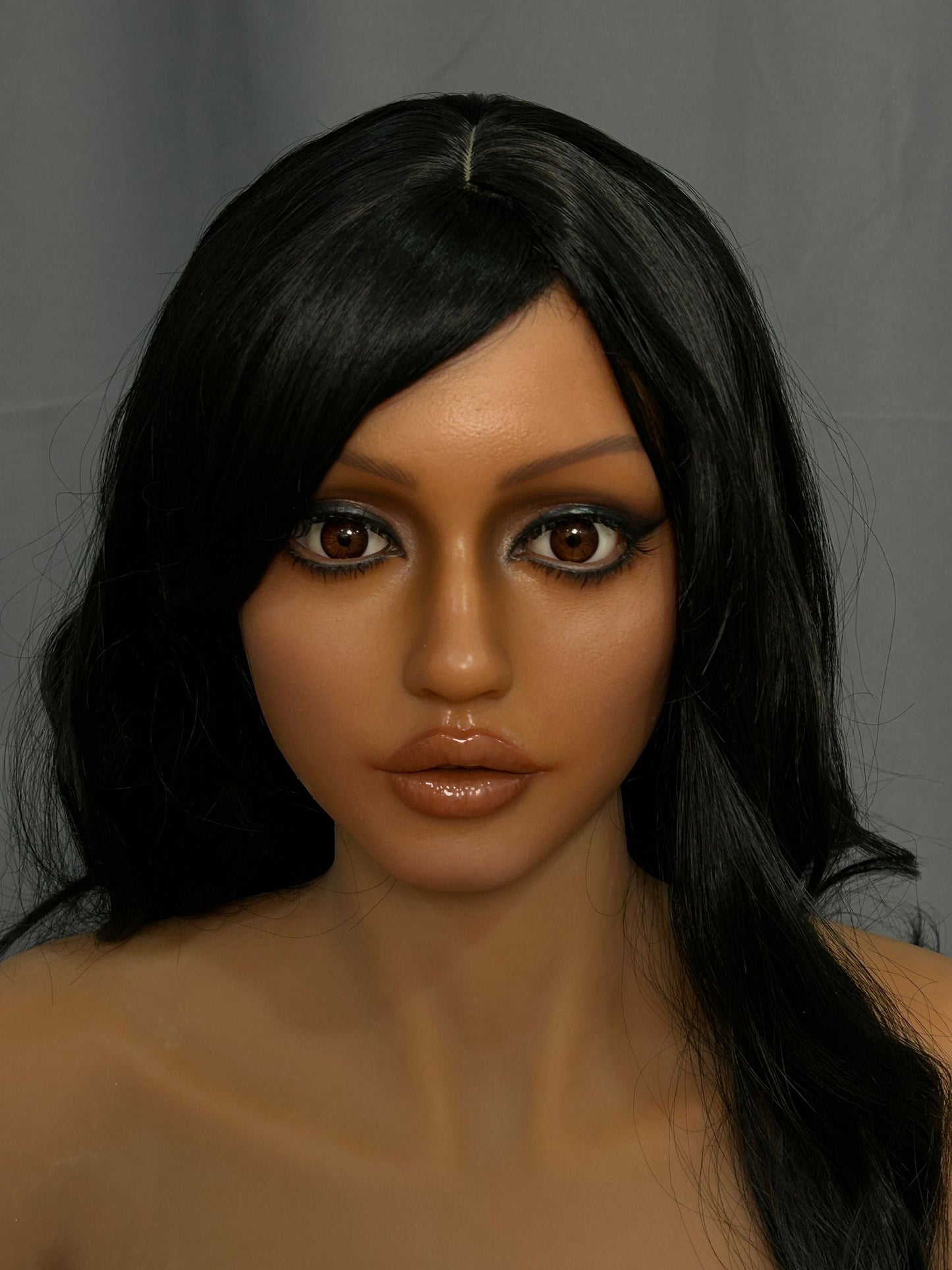 EU In Stock - 164cm/5ft5 H-Cup Silicone Head Black Sex Doll SG3 Ada - Dark Tanned
