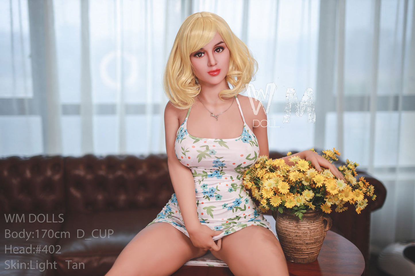 170cm/5ft5 D-cup Blond Short Hair TPE Sex Doll with #402 Head