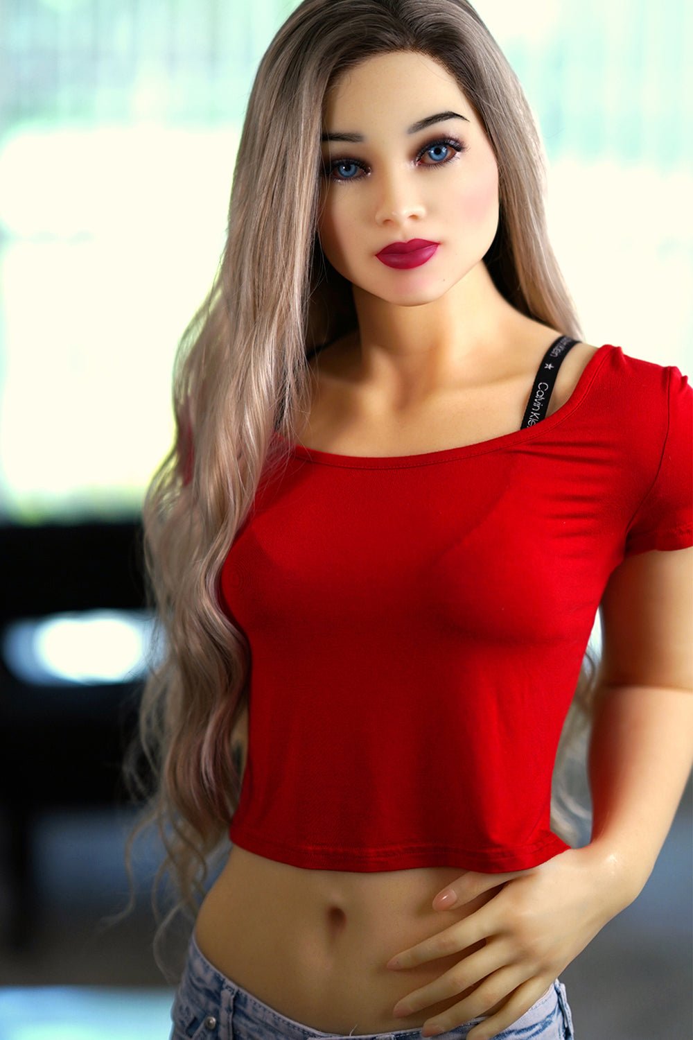 156cm/5ft1 A-cup Skinny Silicone Sex Doll with #X2 Head