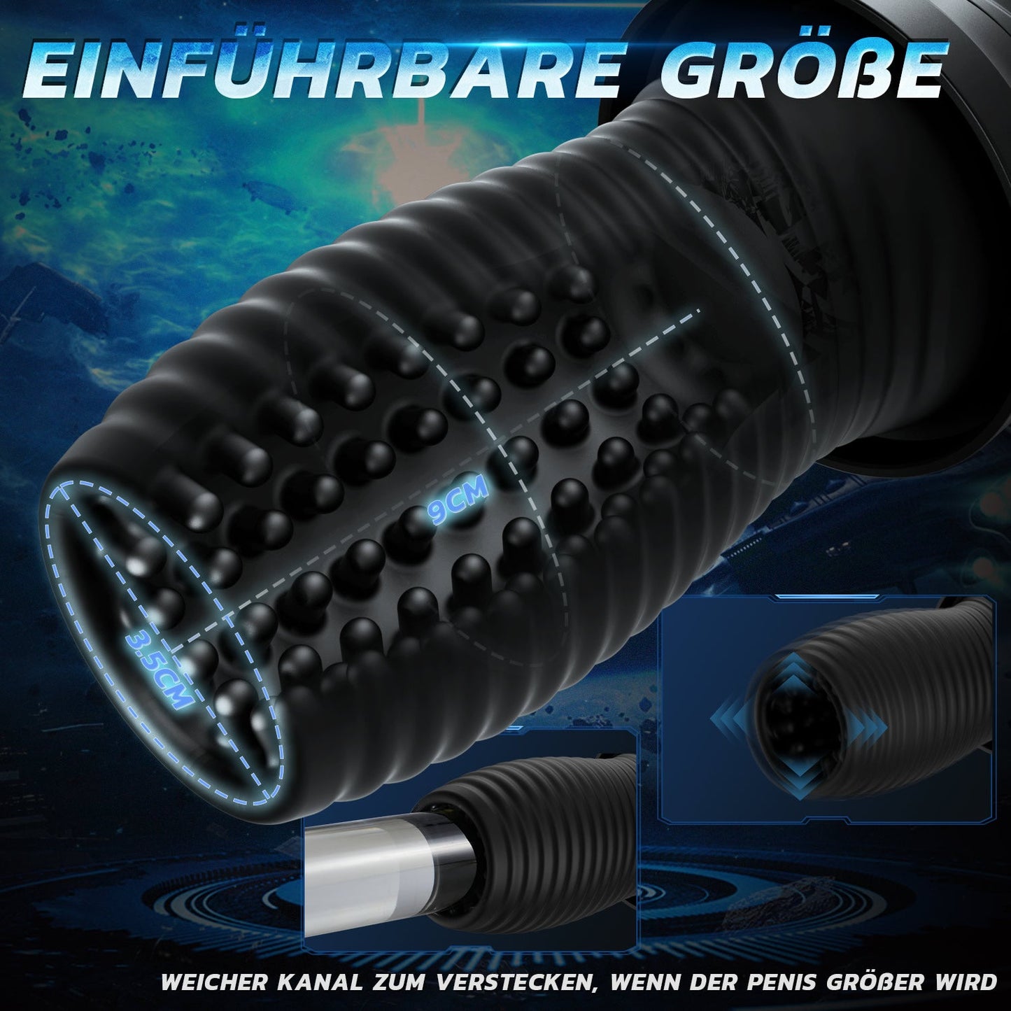 DARK LORD 7 Rotation 10 Vibrationen 360° Rotation Masturbation Cup