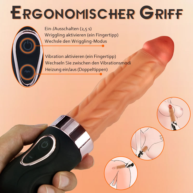 Riley 7 Peristaltik 9 Vibrations Heizung Realistischer Dildo 24,5 CM