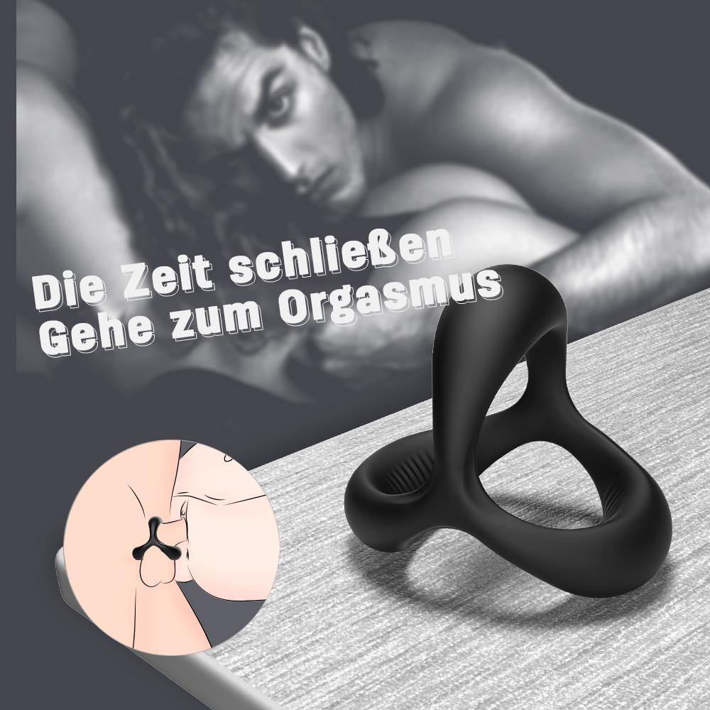 Anneau pénien trois anneaux noirs Härter Länger Größer S-HANDE
