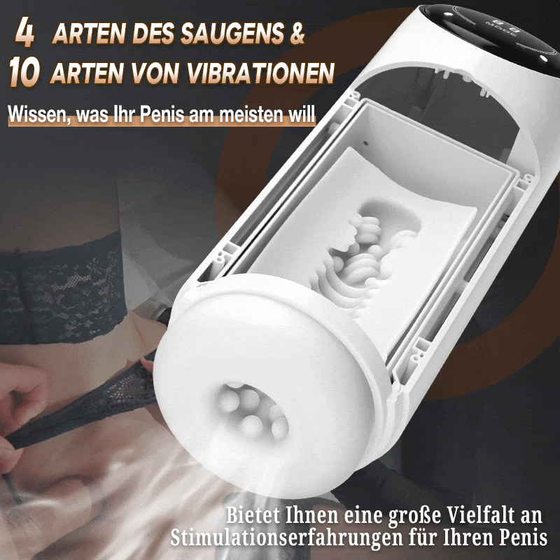 4 Schieben 4 Saugen 10 Vibration Heizfunktion Masturbator Cup