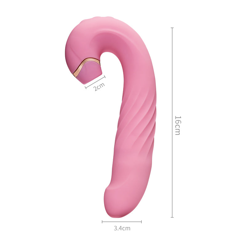 Weiblicher rosa Vibrator für Paare 10 Saugen Vibrieren 3 Stöße 