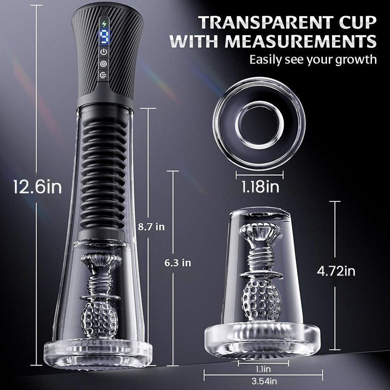 Acmejoy - Upgraded Stroker & Pump & Glans Trainer 3 IN 1 Vibration, Suction & App Control  Penis Pump