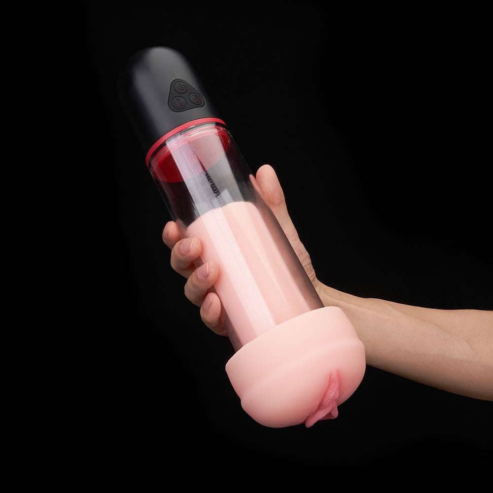 Acmejoy S-HANDE Pussy-Shaped Sleeve 3 Sucking 9 Vibrating Male Enlargement Pumps