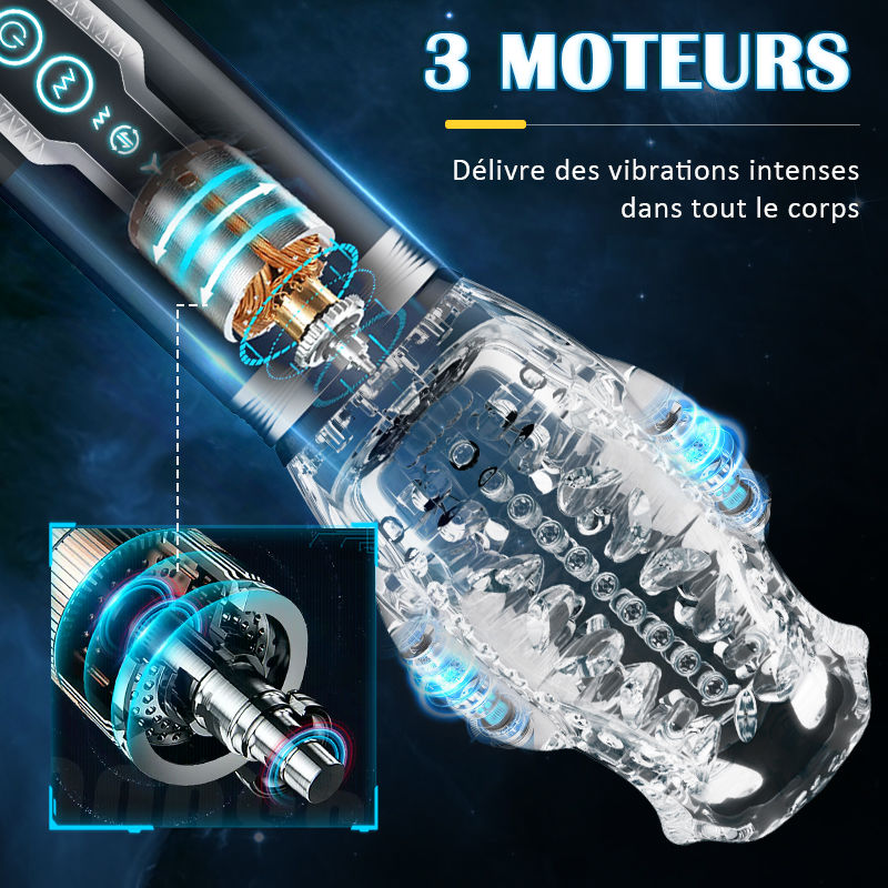 TORNADO 3.0 Version 7 Vibrierender 5 Rotierender Stoß-Blowjob-Masturbateur 