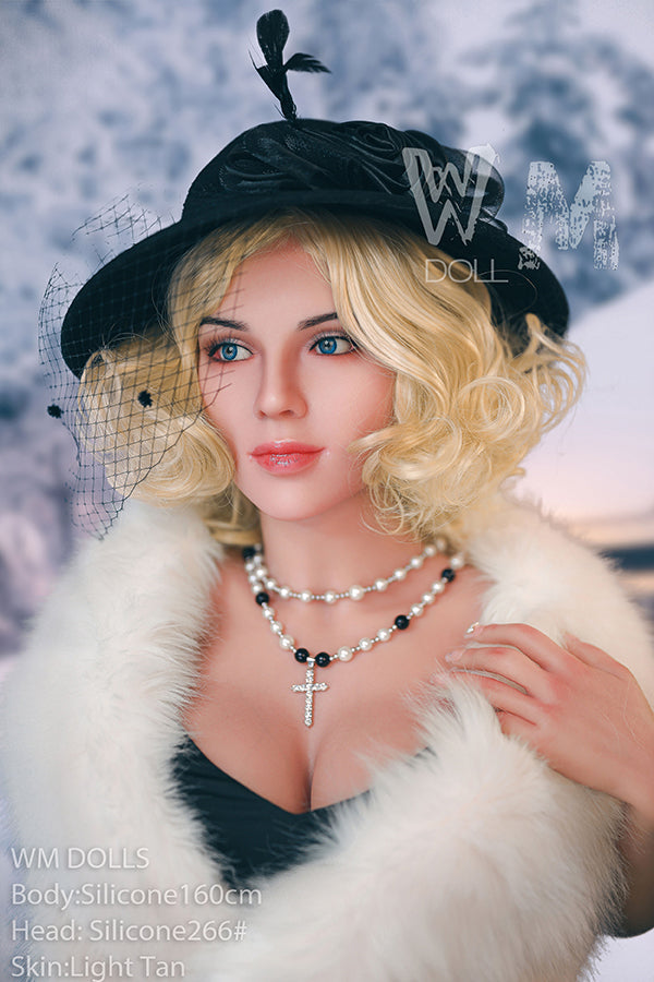 160cm/5ft3 D-cup Blond Hair Silicone Sex Doll – #266