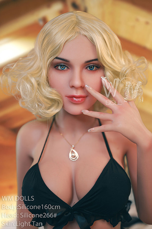 160cm/5ft3 D-cup Blond Hair Silicone Sex Doll – #266