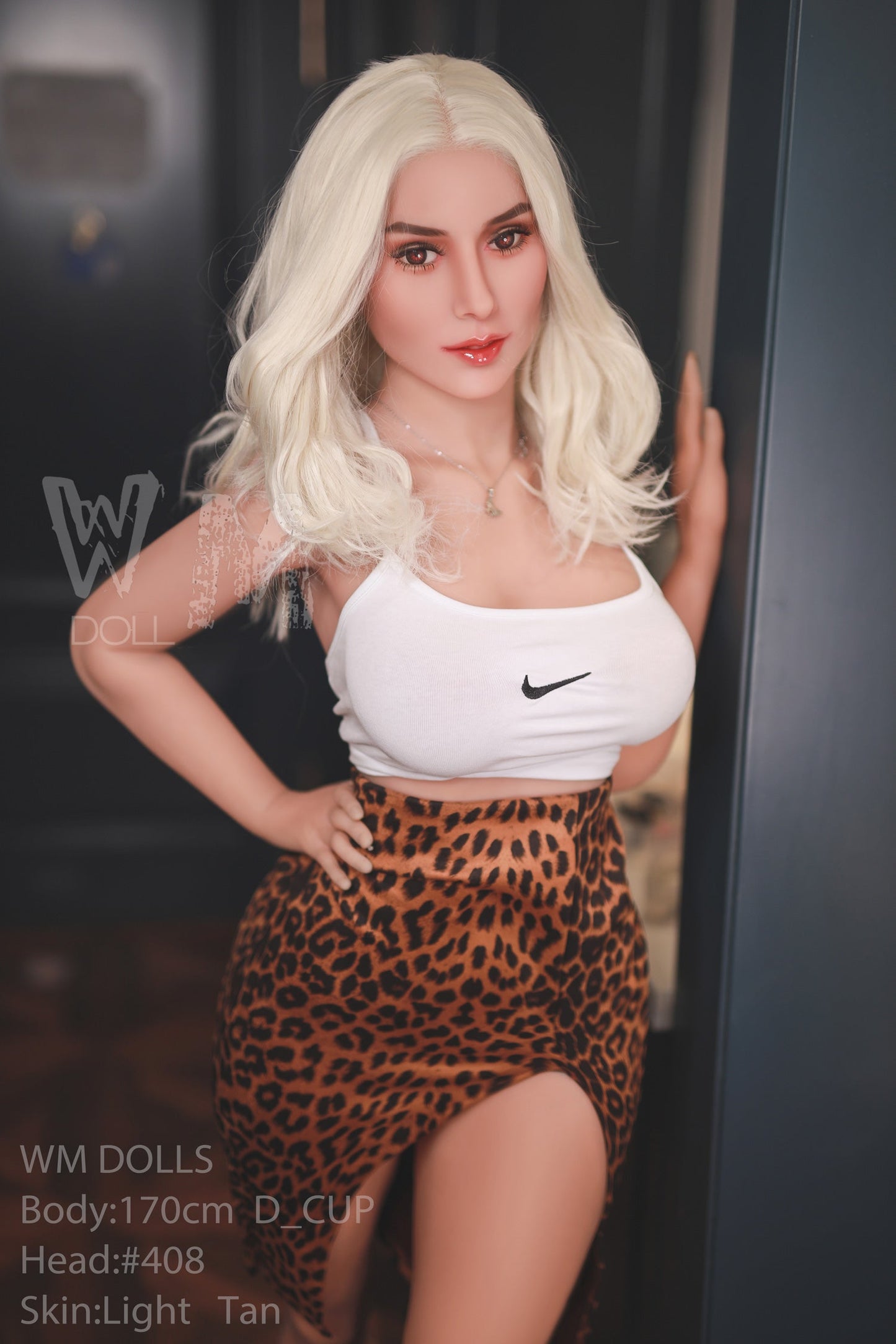 170cm/5ft5 D-cup Platinum blonde curls TPE Sex Doll with #408 Head