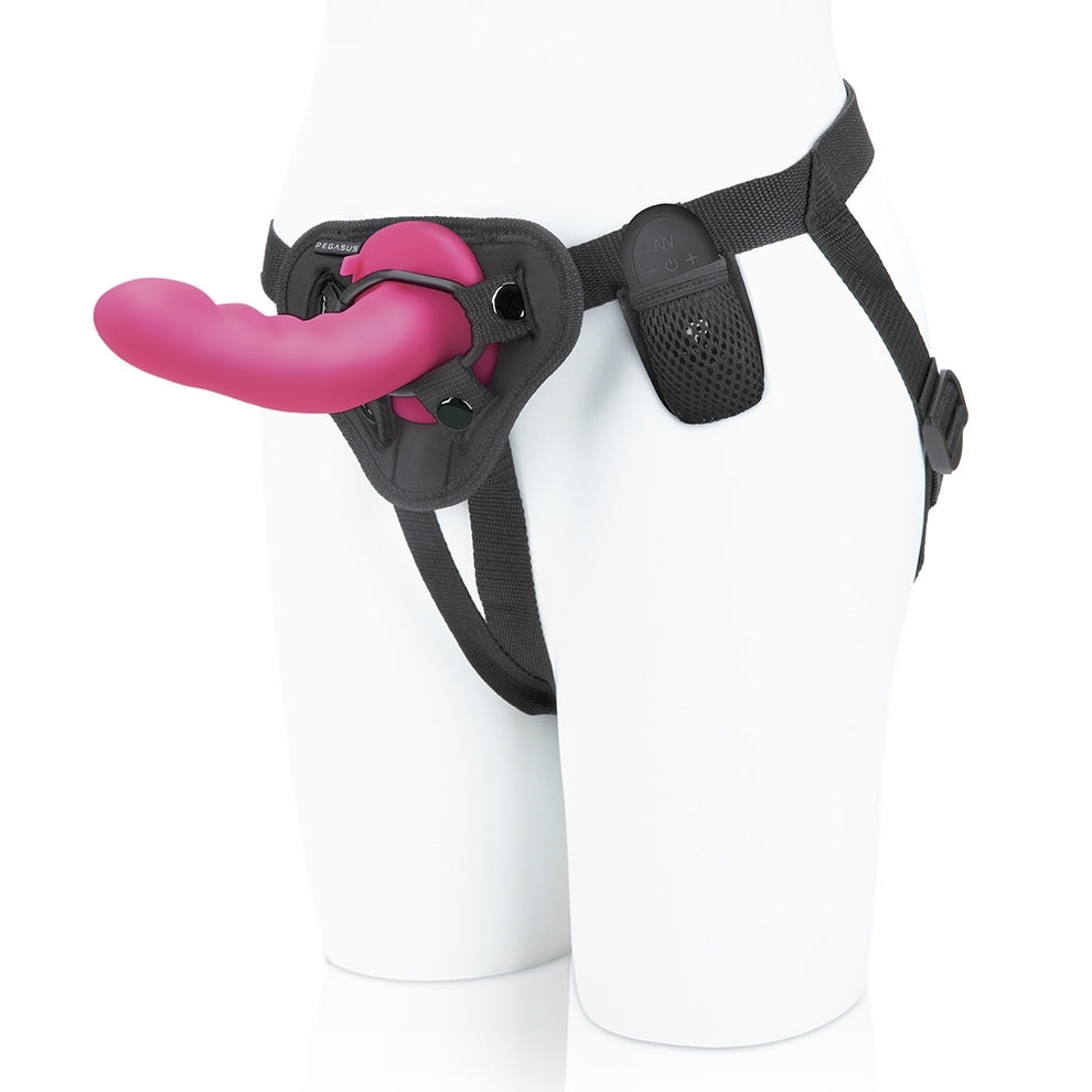 Vibrating Ripple Dildo with Harness & Remote