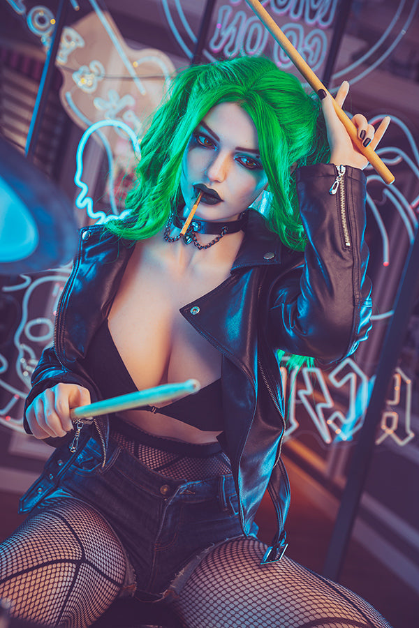 174cm/5ft8 G-cup Silicone Head Harley Quinn Celebrity Sex Doll – Flora