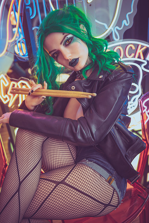 174cm/5ft8 G-cup Silicone Head Harley Quinn Celebrity Sex Doll – Flora