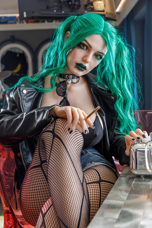 174cm/5ft8 G-cup Silicone Head Harley Quinn Celebrity Sex Doll – Flora