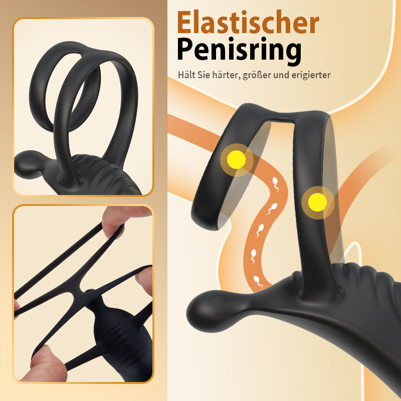 Cyclone - Appareil de massage de la prostate avec deux anneaux pour un exercice de massage 