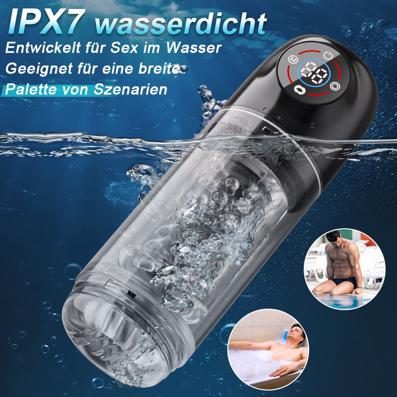 Poseidon-Bath Masturbator 3-in-1 7 Saugens + 7 Drehungens Der König der Wassermasturbation