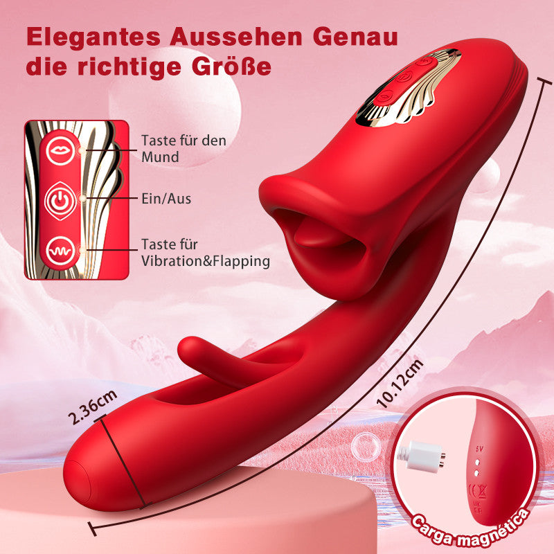 【Versand innerhalb von 24 Stunden】G-Punkt-Slap-Vibrator mit Zungenleckfunktion & Vibrationszunge
