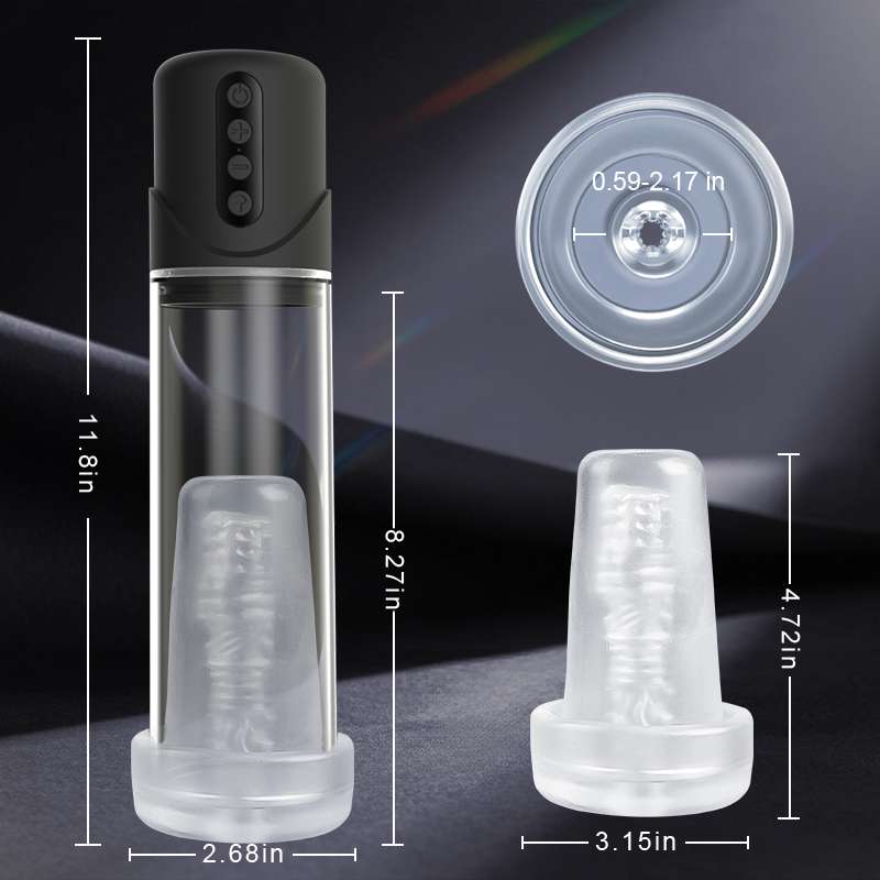 ACMEJOY - 6 Vacuum Suctions Penis Pump 3 IN 1 Masturbation Training Climax