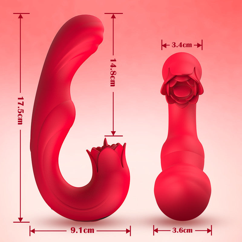 Rosige Liebe 7-Frequenz Vibrations Schwing Zungenlick-Vibrator