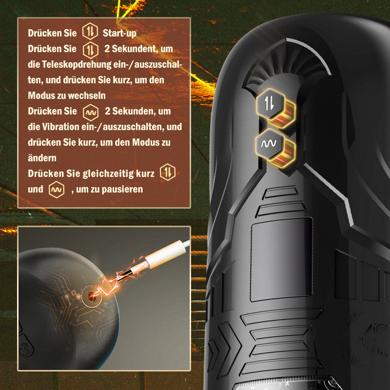 Asia 7 Teleskop-Rotations-Vibrations-Masturbator Cup für Männer