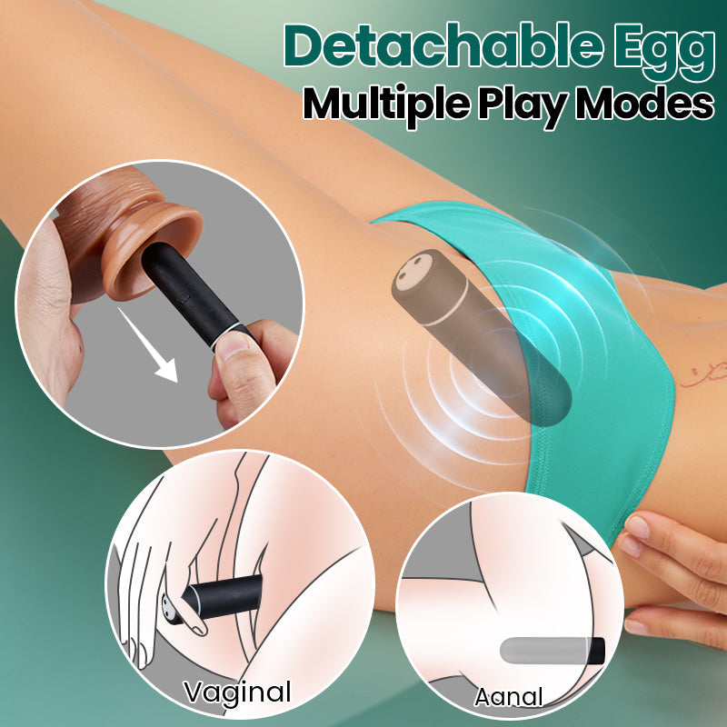 Acmejoy - 9 Vibration Strap-on Dildo for Gay Lesbian Couple Play