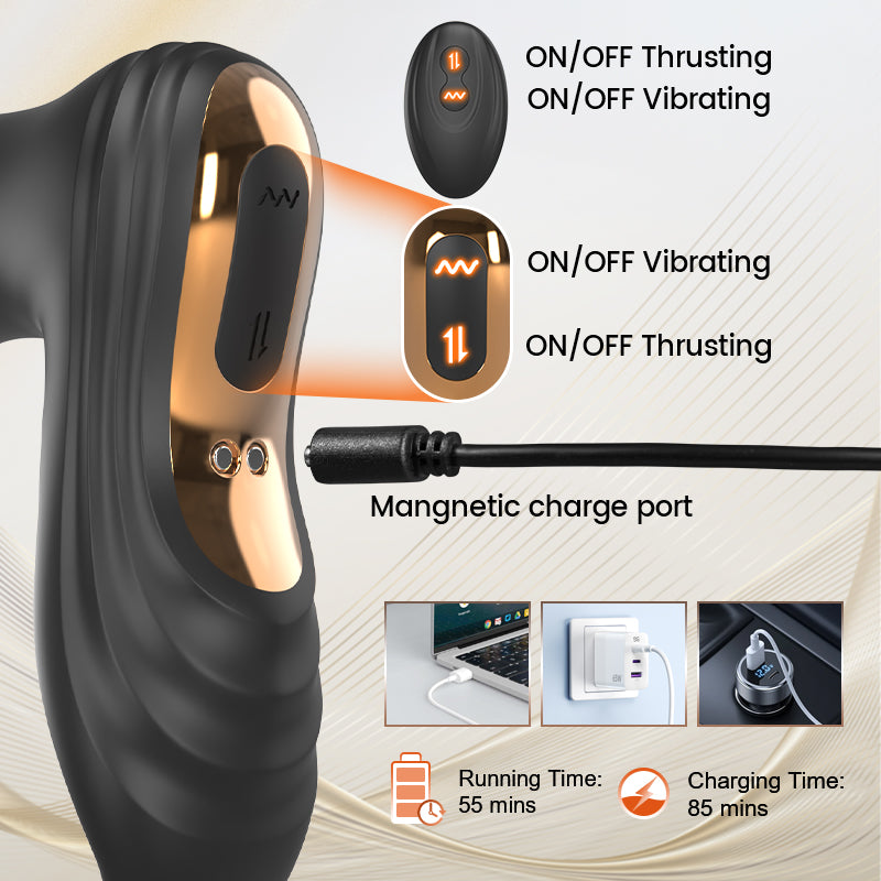 THOR - Best Seller Thrusting Vibrating Solo Male Play Prostate Massage BKC THOR - Best Seller Thrusting Vibrating Solo Male Play Prostate Massage BKC