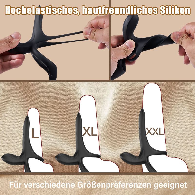 Maxwell 9 Vibrations Doppel-Vibrator Penisring für Perineum C-Spot G-Spot Stimulation