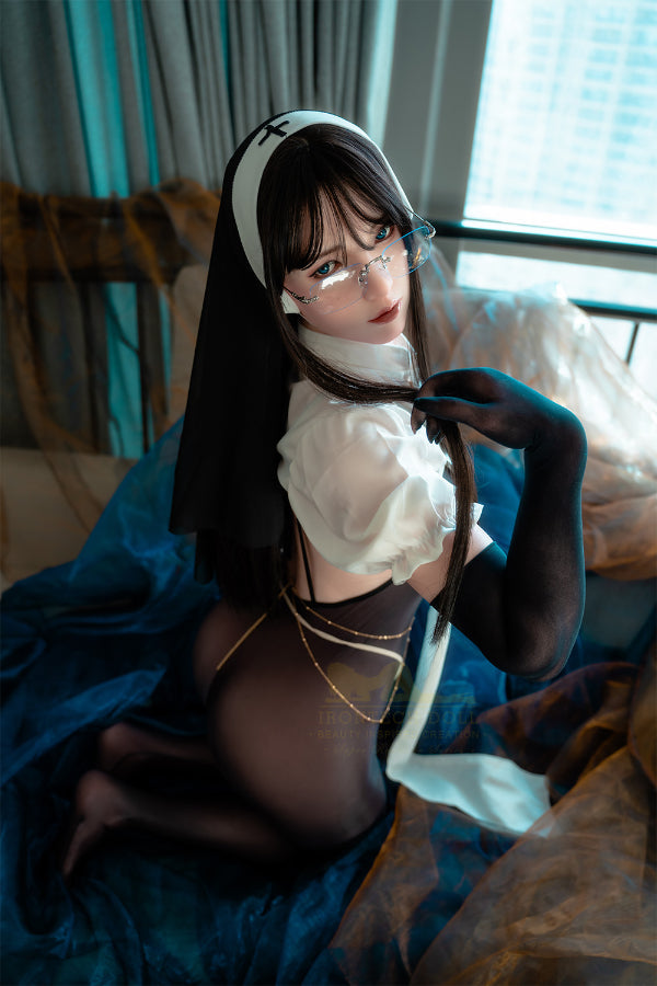 162cm/5ft4 A-Cup Lifelike Halloween Nun Silicone Love Doll - S37