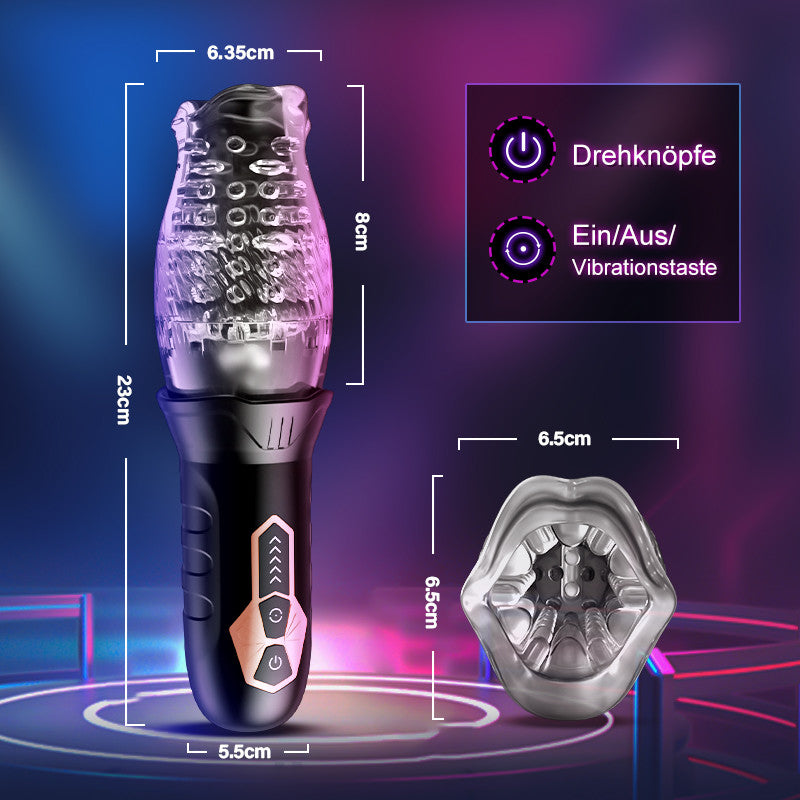 Masturbateur Oralsex Cup 2 en 1 ORKAN 10 vibrations et 6 rotations 