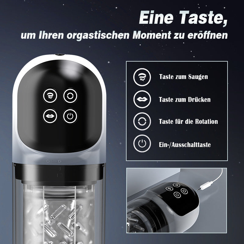 7 Saugen Dual-Temperatur SPA Boner Enlarger 7 Rotierende 360° Massage Masturbator