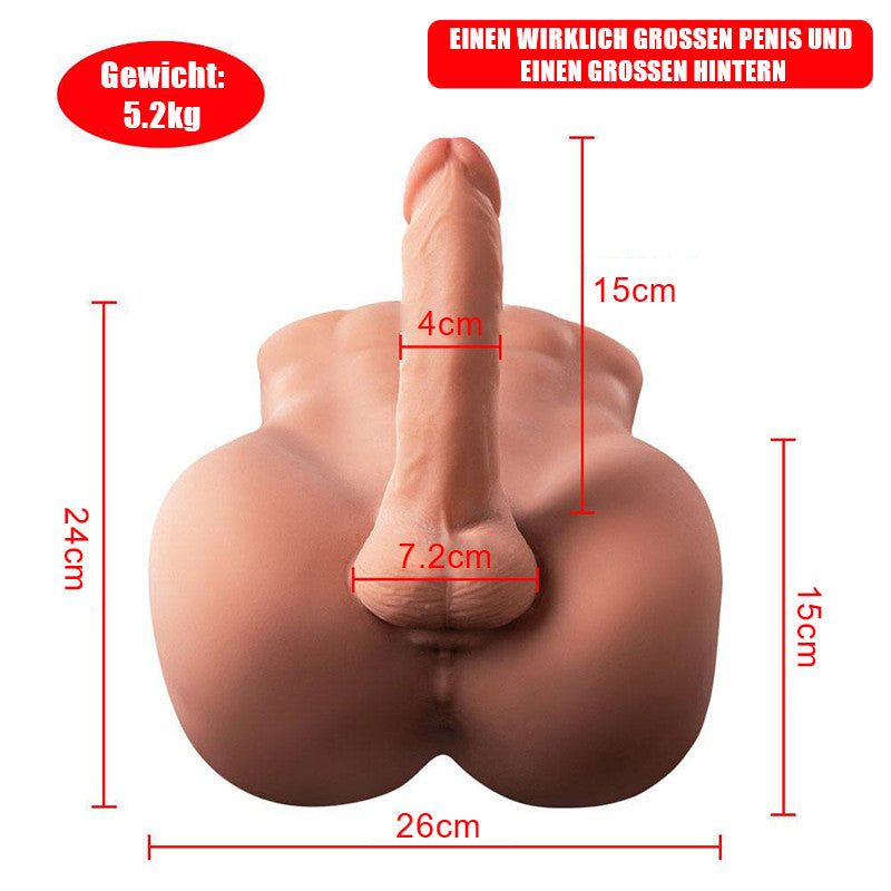 BARTLETT Brown Realistische männliche Puppe mit Dildo