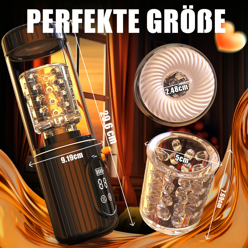 Aisia 4 Saug 5 Stoßmodi rotierender 3-in-1-Oralsex-Stroker