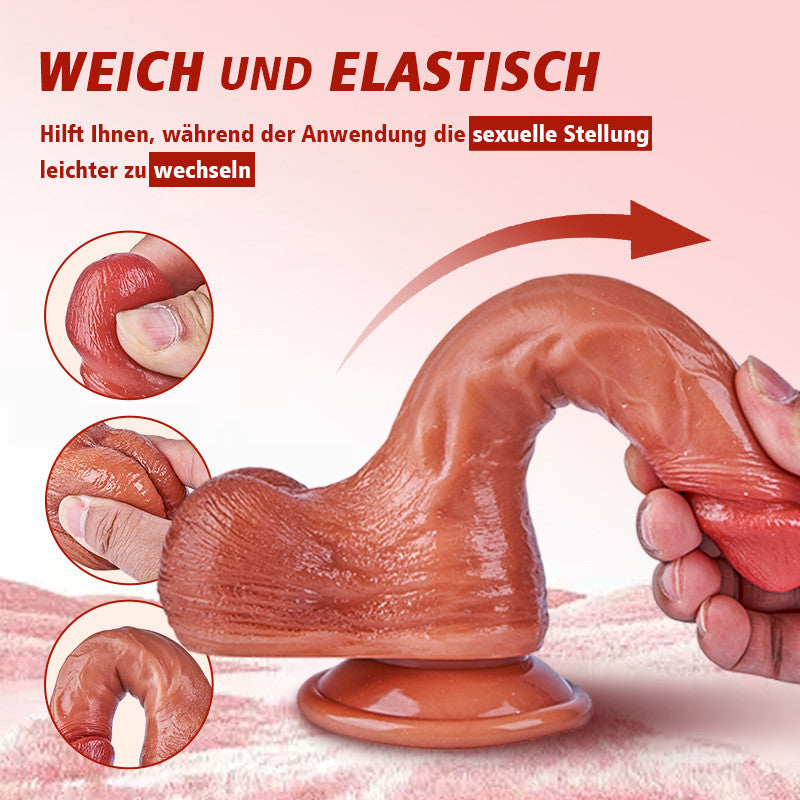 Realistischer Penis mit simulierter Ejakulation, 10-Frequenz-Vibrationsfunktion, mit Saugnapf