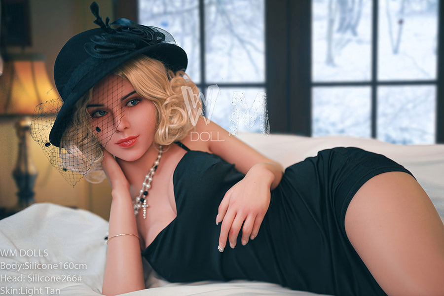 160cm/5ft3 D-cup Blond Hair Silicone Sex Doll – #266
