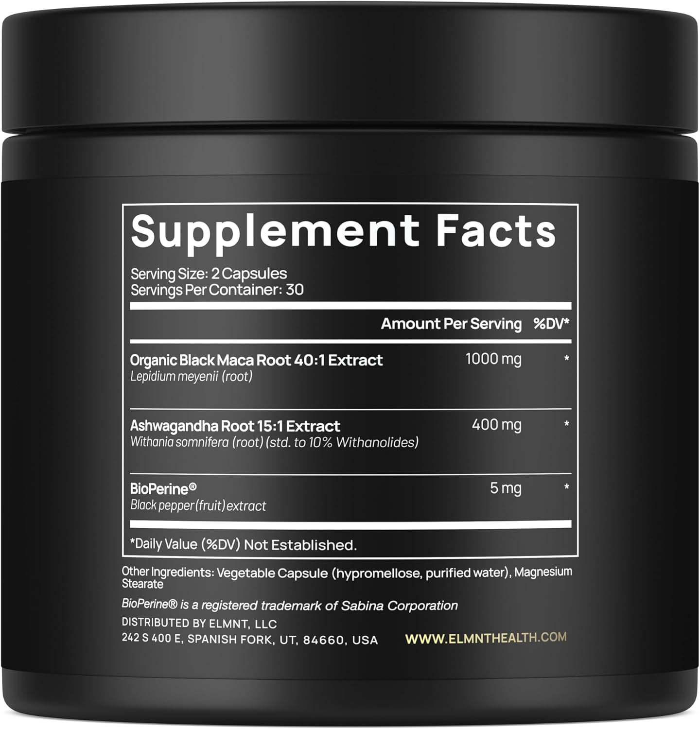 BKC×ELMNT 40x Strength Organic Black Maca - The #1 Highest Strength & Most Comprehensive Maca Supplement on Amazon