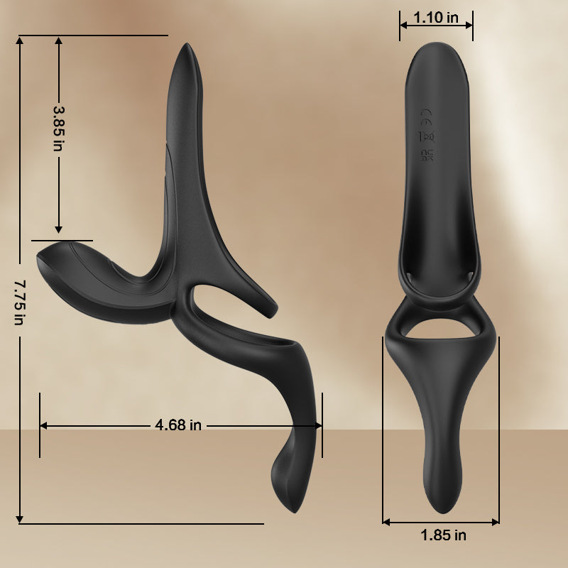 Maxwell 9 Vibrations Doppel-Vibrator Penisring für Perineum C-Spot G-Spot Stimulation