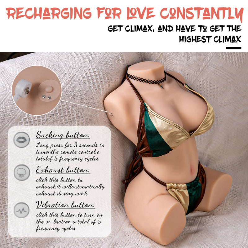 Jessie - 15.14lbs Sucking Vibrating Sex Torso love doll BKC Jessie - 15.14lbs Sucking Vibrating Sex Torso love doll BKC