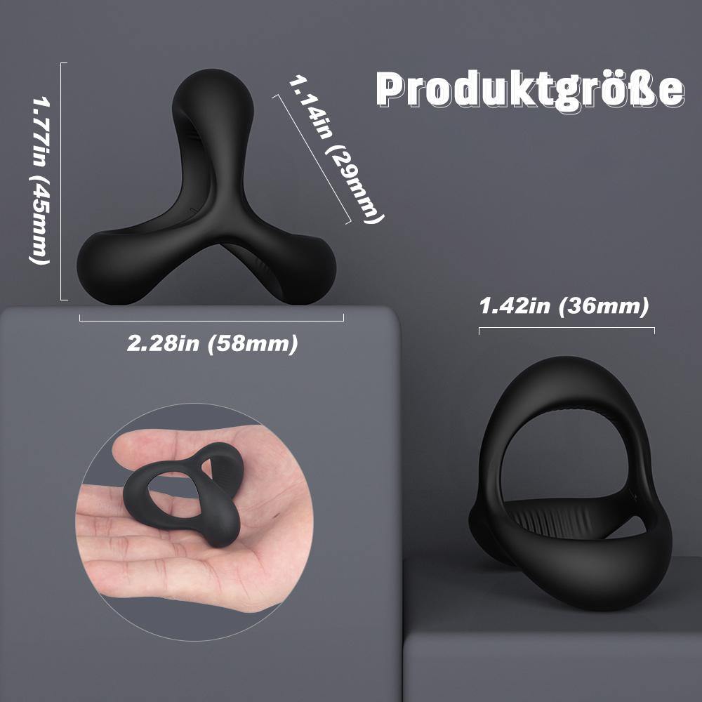 Anneau pénien trois anneaux noirs Härter Länger Größer S-HANDE