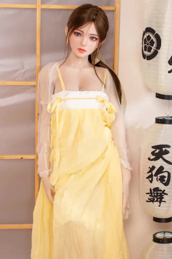160cm/5ft3 D-cup Chinese Silicone Head Sex Doll - Wennie