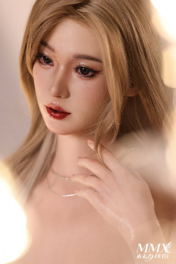 163cm/5ft4 A-Cup Full Silicone Blonde Sex Doll - MengFan