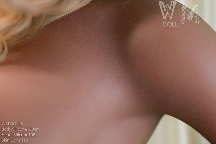160cm/5ft3 D-cup Blond Hair Silicone Sex Doll – #108