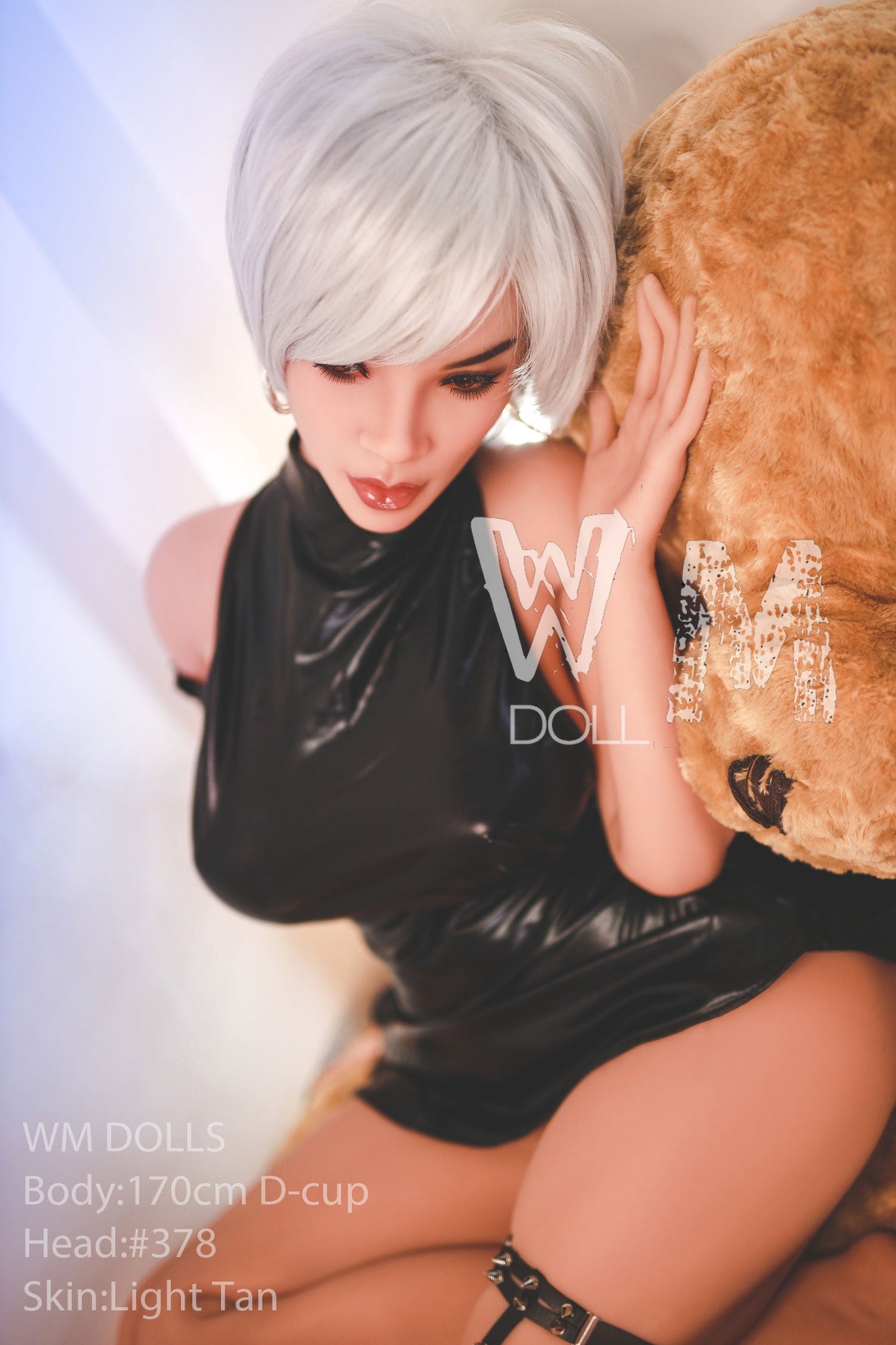 170cm/5ft5 D-cup Silver Short Hair TPE Sex Doll with #378 Head