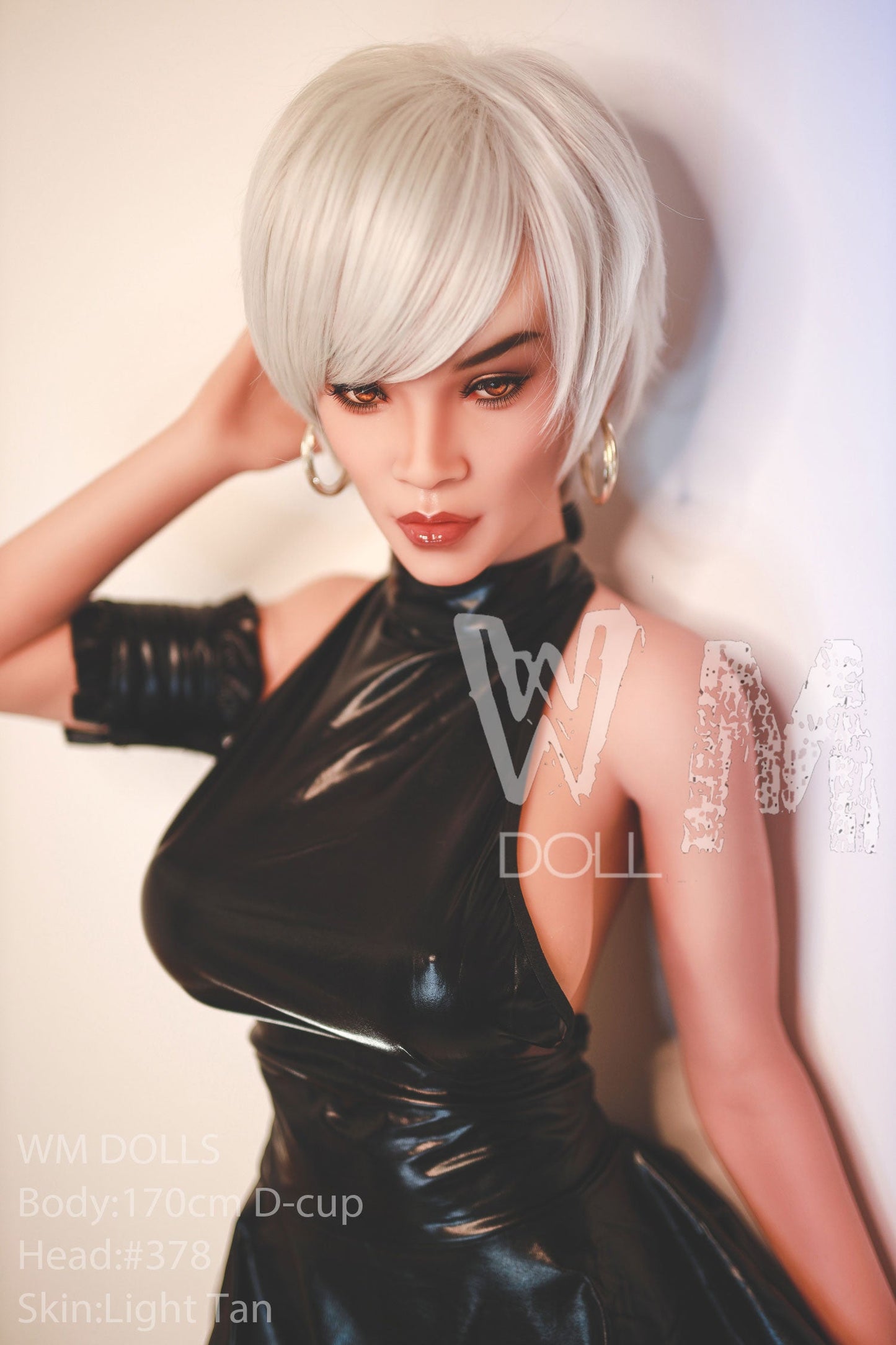 170cm/5ft5 D-cup Silver Short Hair TPE Sex Doll with #378 Head
